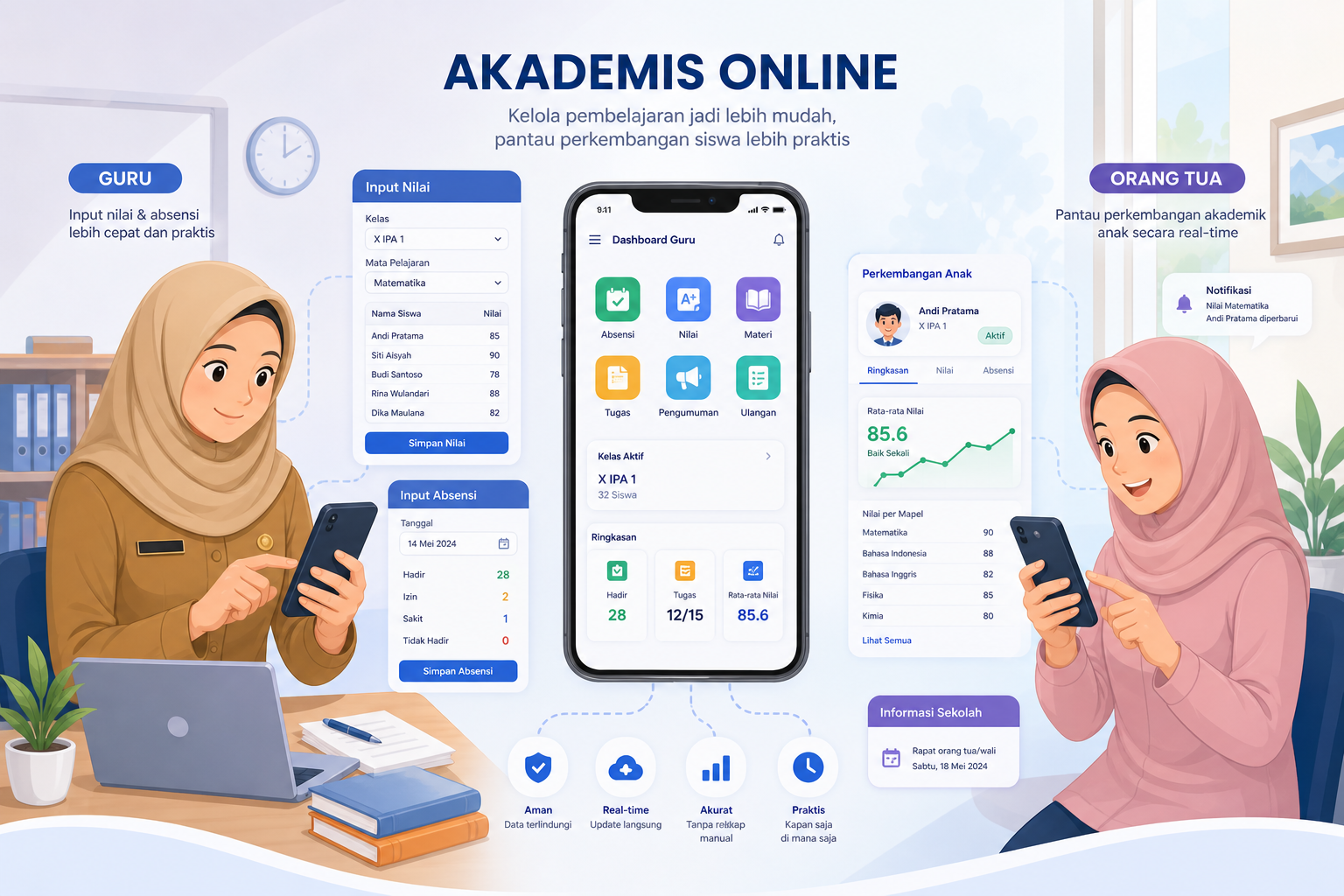 Akademis Online: Solusi Digital Sekolah Modern untuk Guru dan Orang Tua